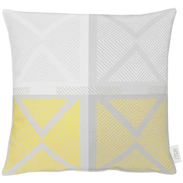 Apelt Loft Style Verona Kissenhülle – 49×49 Cm – Hellgrau/weiß/gelb 1