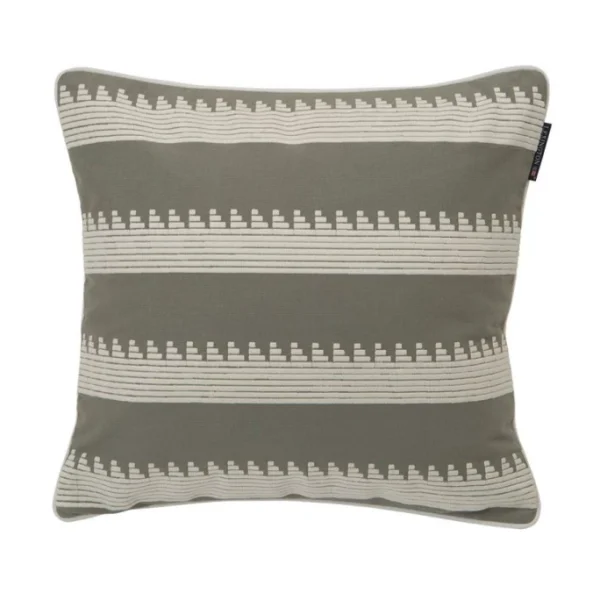 LEXINGTON Embroidery Striped Sham Kissenhülle – 50×50 Cm – Green/white 1