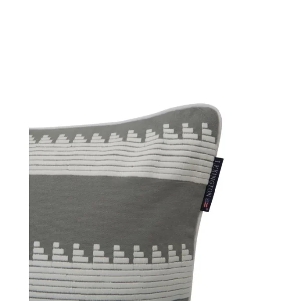 LEXINGTON Embroidery Striped Sham Kissenhülle – 50×50 Cm – Green/white 3