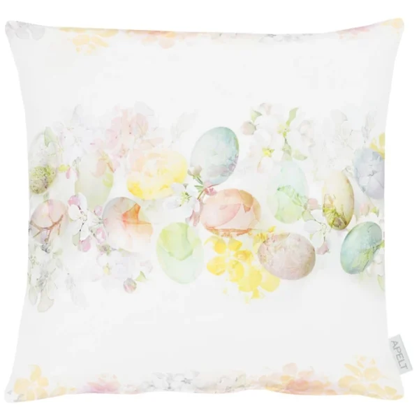 Apelt Happy Easter 6908 Kissenhülle – 46×46 Cm – Weiß-pastellfarben 1