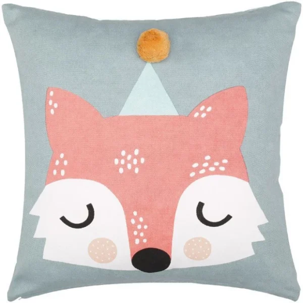 Södahl Frida Fox Kinderkissen Mit Füllung – 45×45 Cm – Teal 1
