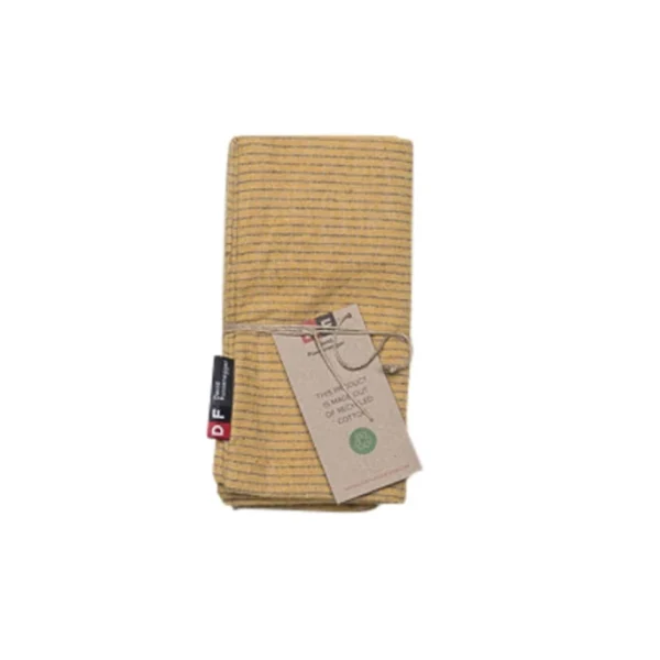 David Fussenegger NIZZA Nadelstreifen Recycling Kissen 2er-Set – 2 Stück à 40×40 Cm – Senf 5