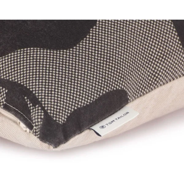 Tom Tailor Checked Floral Kissenhülle – 45×45 Cm – Schwarz 4