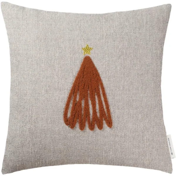 Tom Tailor Xmas Tree Kissenhülle – 45×45 Cm – Natur-rost 1