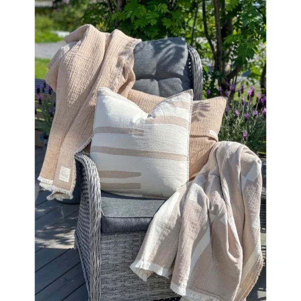Elvang Denmark Elvang Lyme Grass Kissenhülle – 50×50 Cm – Beige 4
